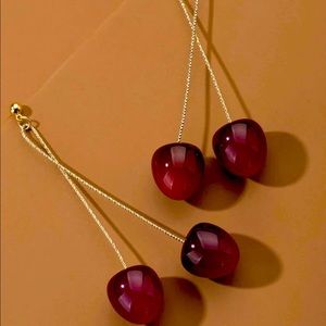 Cherry Design Drop Earrings